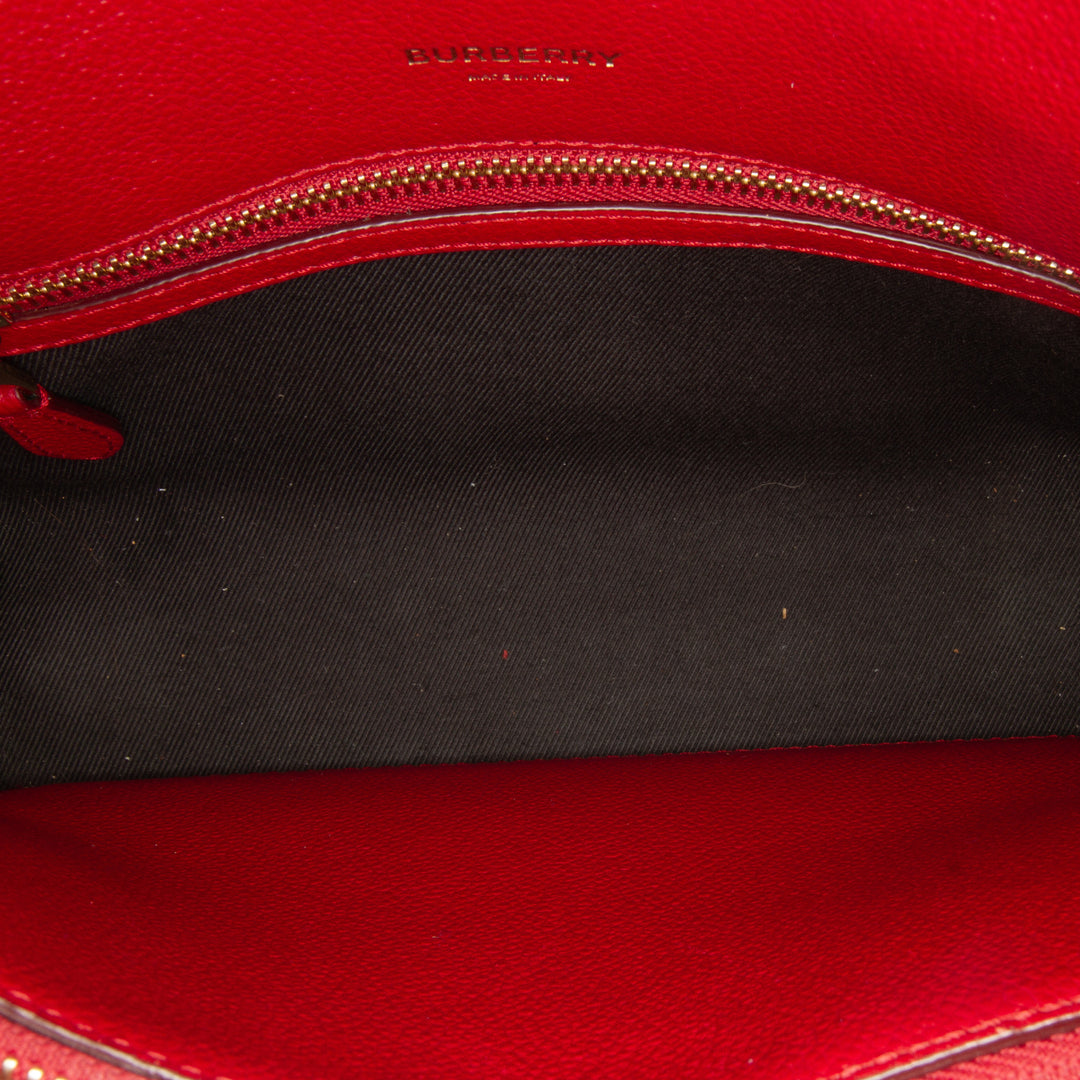 Small Leather Title Satchel Red - Gaby Paris