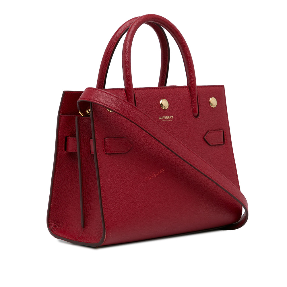 Small Leather Title Satchel Red - Gaby Paris