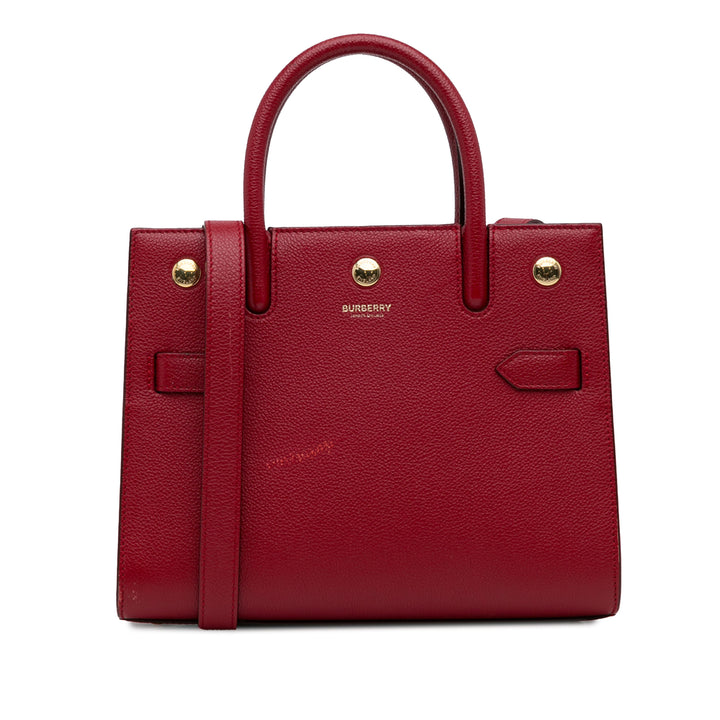 Small Leather Title Satchel Red - Gaby Paris