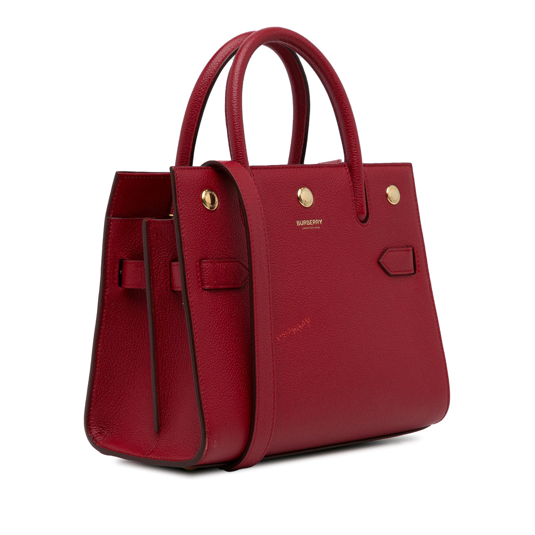 Small Leather Title Satchel Red - Gaby Paris