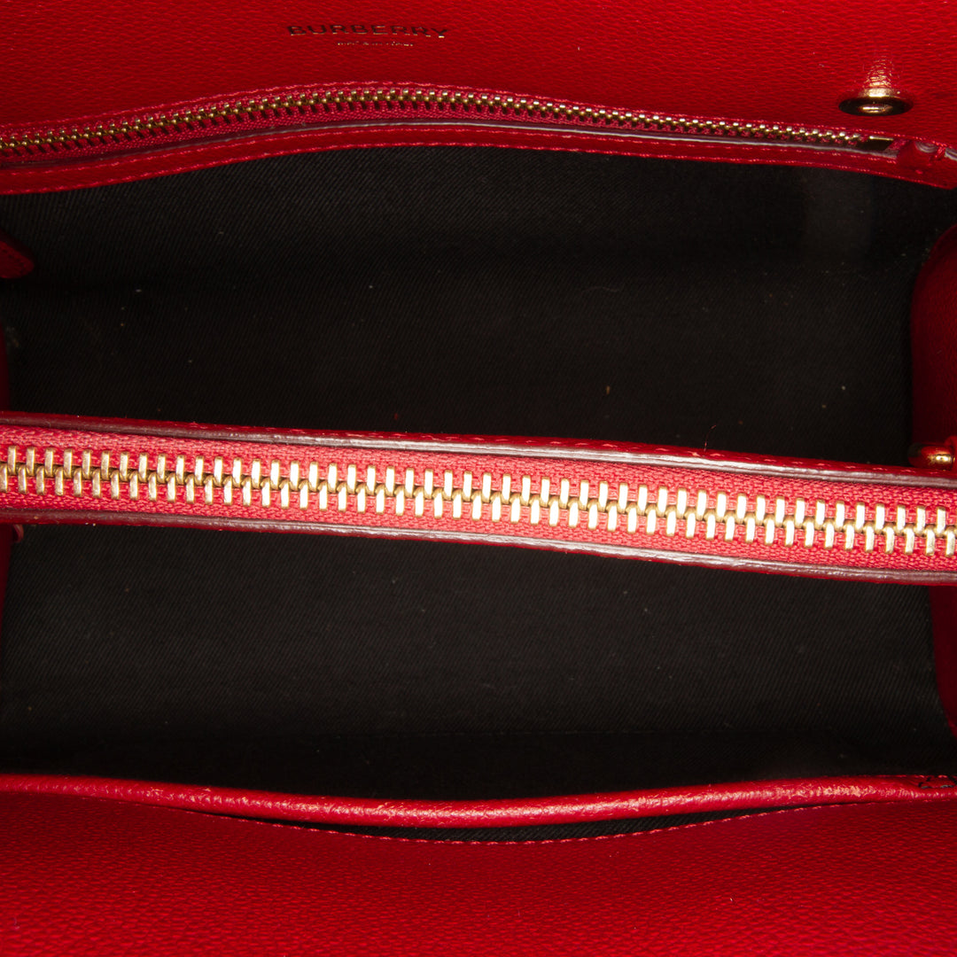 Small Leather Title Satchel Red - Gaby Paris