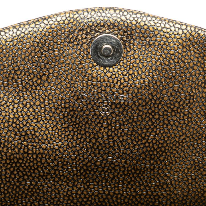 CC Metallic Caviar Half Moon Wallet on Chain Gold - Gaby Paris