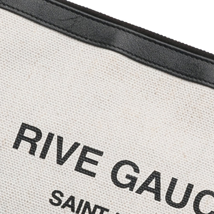 Canvas Rive Gauche Wristlet Clutch White - Gaby Paris