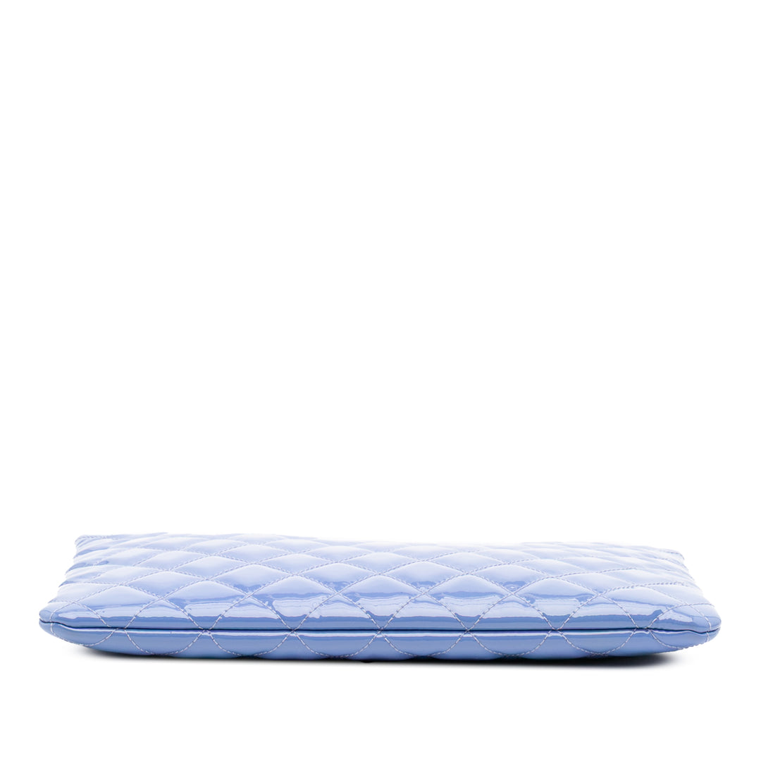 Medium Quilted Patent O Case Clutch Blue - Gaby Paris