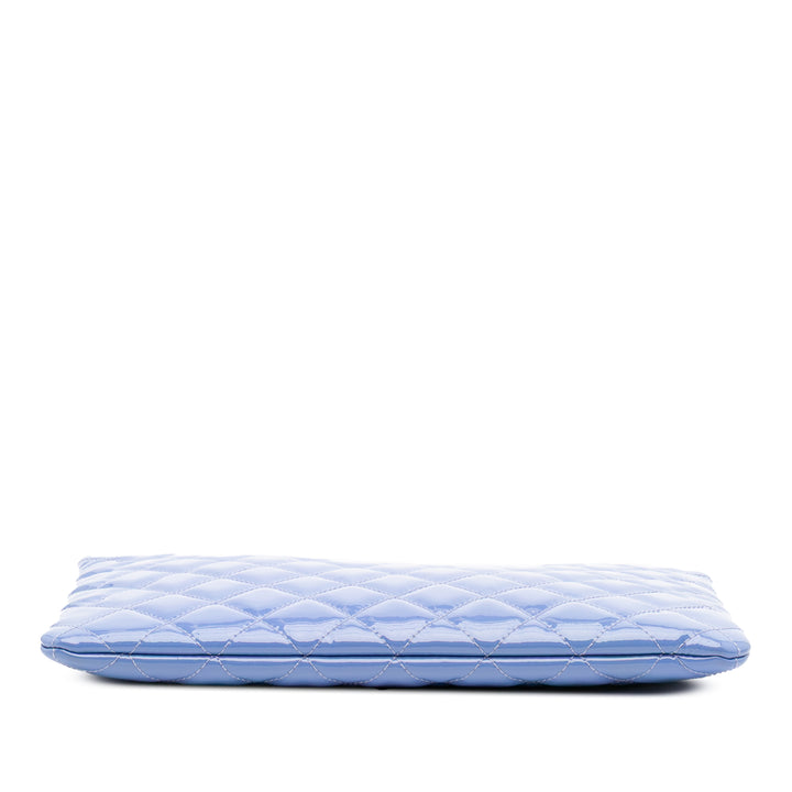 Medium Quilted Patent O Case Clutch Blue - Gaby Paris