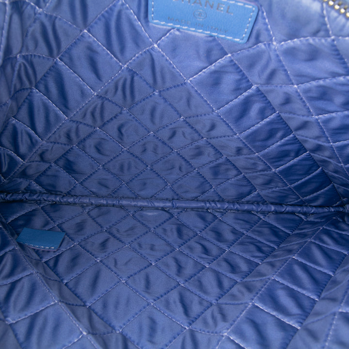 Medium Quilted Patent O Case Clutch Blue - Gaby Paris