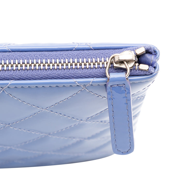 Medium Quilted Patent O Case Clutch Blue - Gaby Paris