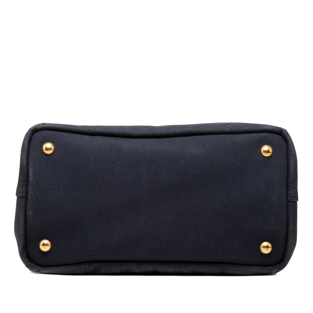 Prada Cabas Canapa Logo Petit Bleu – vue 3 – GABY PARIS