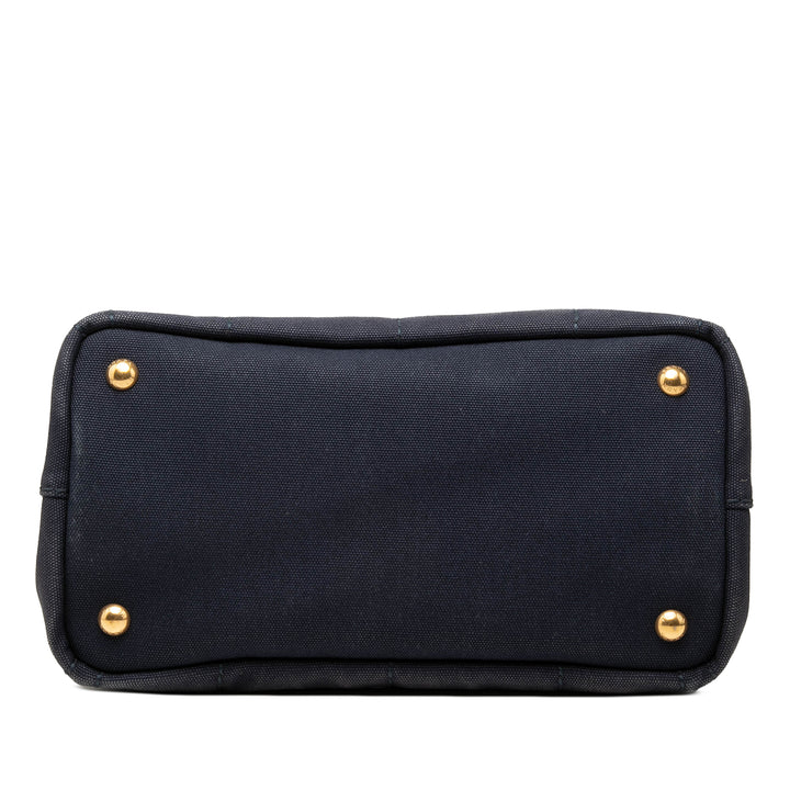Prada Cabas Canapa Logo Petit Bleu – vue 3 – GABY PARIS