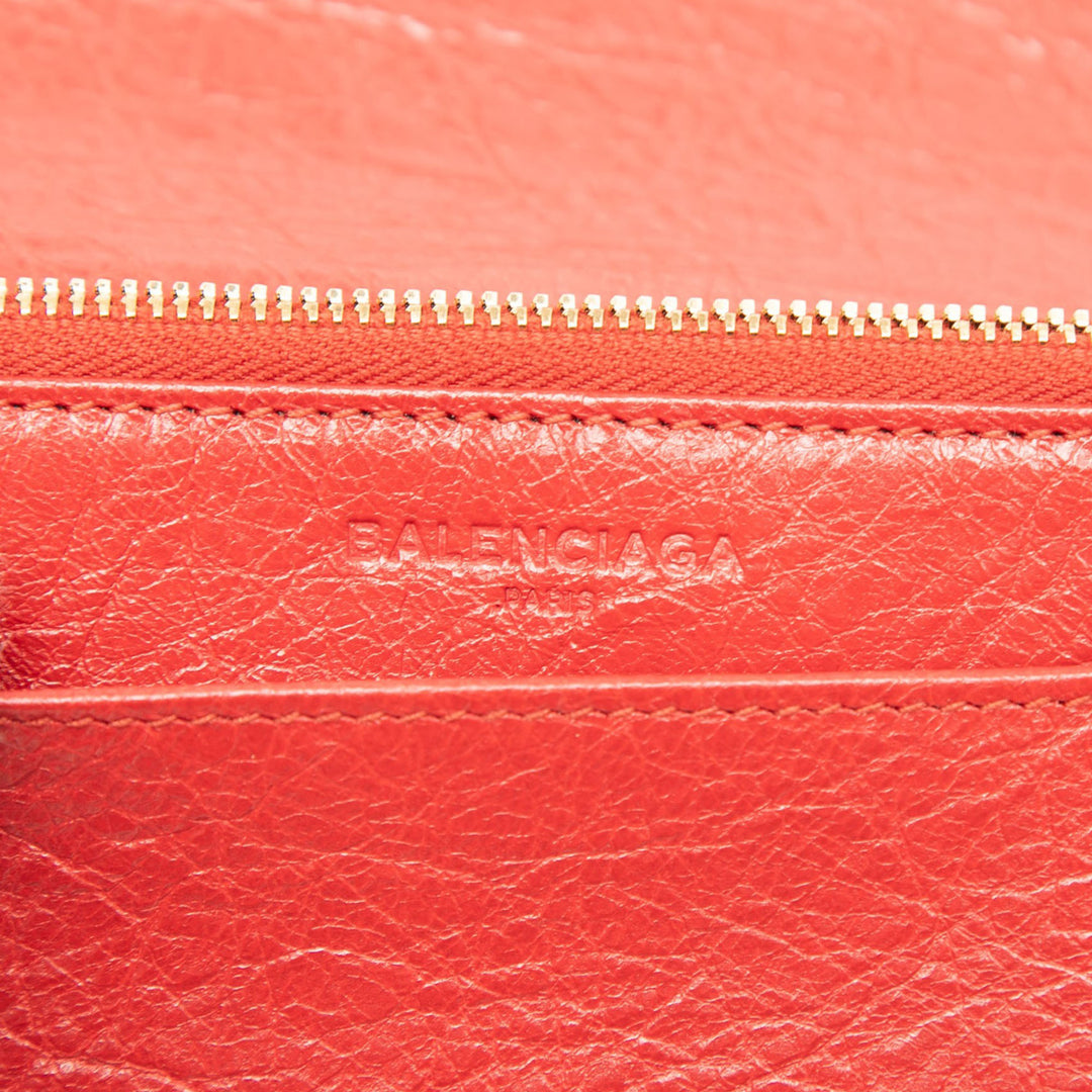 Balenciaga Cuir de chèvre Motocross Metallic Edge Wallet on Chain
