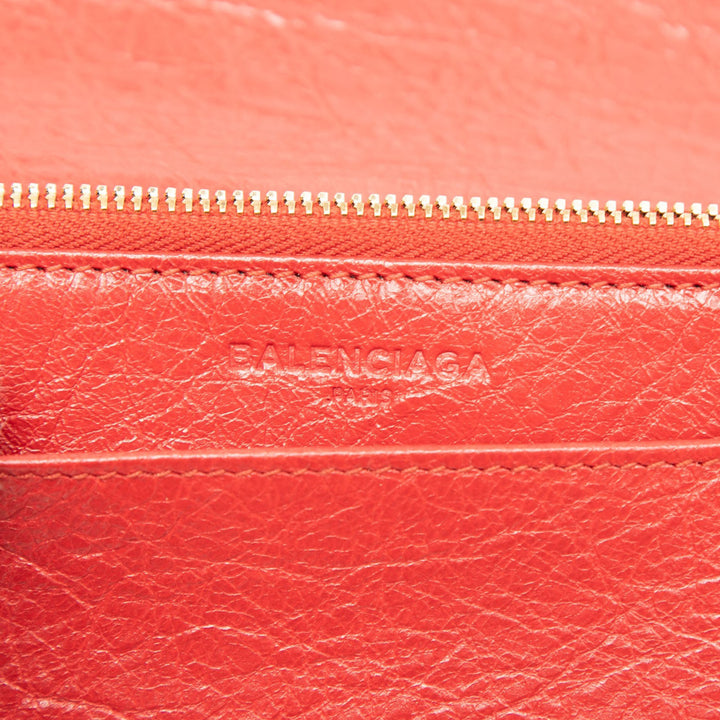 Balenciaga Cuir de chèvre Motocross Metallic Edge Wallet on Chain
