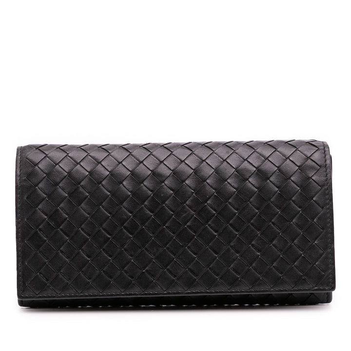 Bottega Veneta Nappa Intrecciato Long Wallet Noir