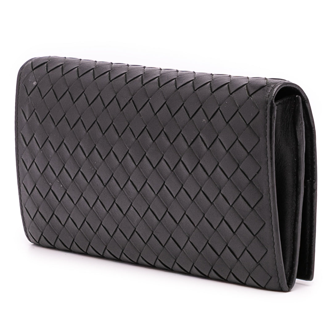 Bottega Veneta Nappa Intrecciato Long Wallet Noir