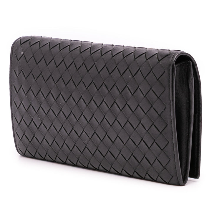 Bottega Veneta Nappa Intrecciato Long Wallet Noir