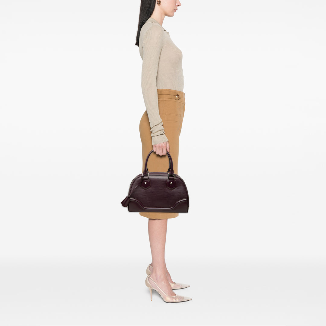 Louis Vuitton Sac à main Bowling Montaigne Épi PM Violet – vue 6 – GABY PARIS