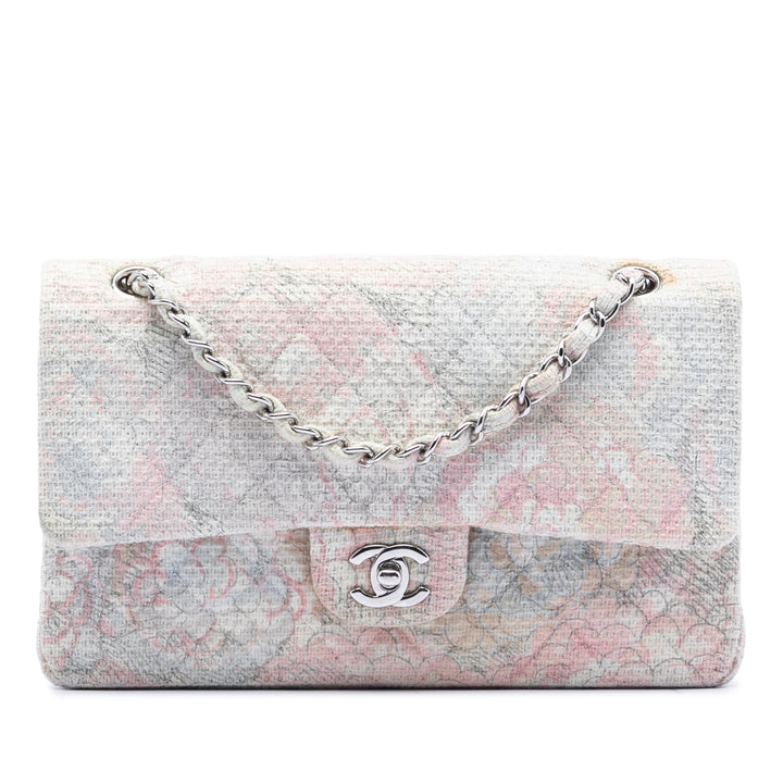 Chanel Medium Classic Tweed Camellia Double rabat