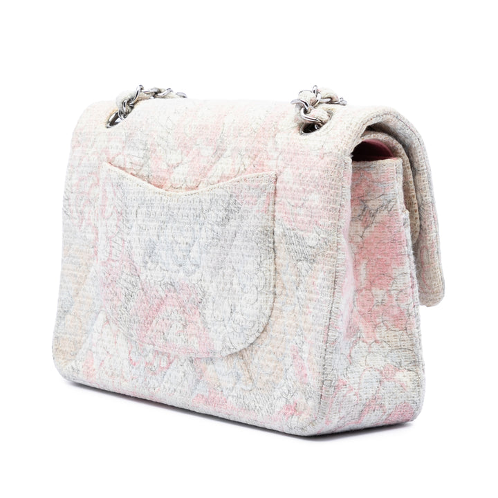 Chanel Medium Classic Tweed Camellia Double rabat