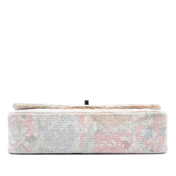 Chanel Medium Classic Tweed Camellia Double rabat
