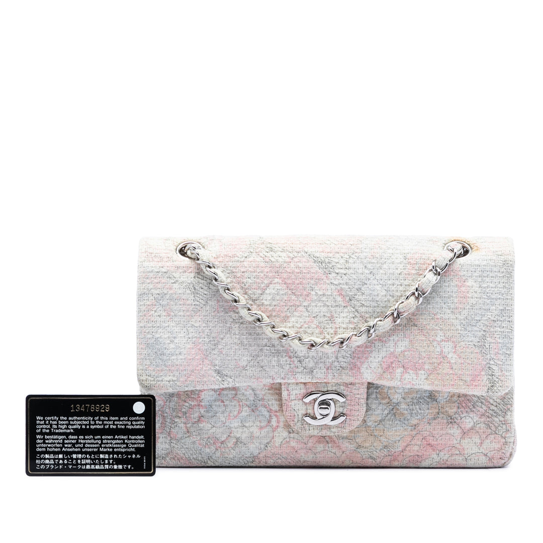 Chanel Medium Classic Tweed Camellia Double rabat
