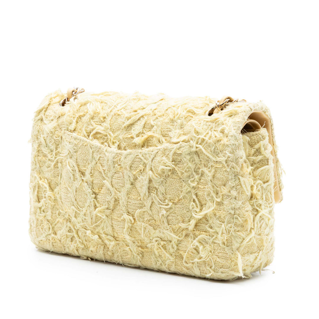 Chanel Medium Classic Fringed Tweed Double rabat