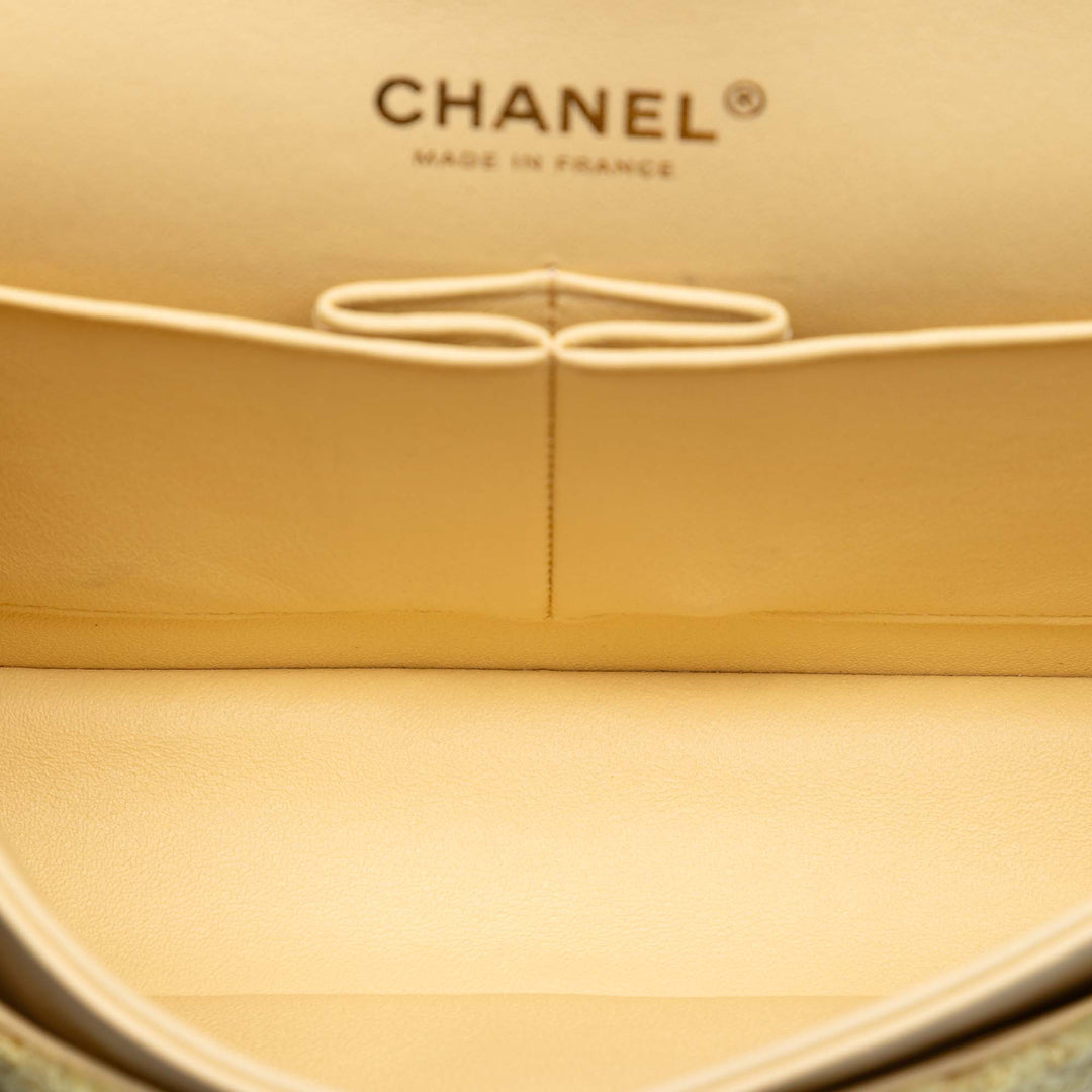 Chanel Medium Classic Fringed Tweed Double rabat