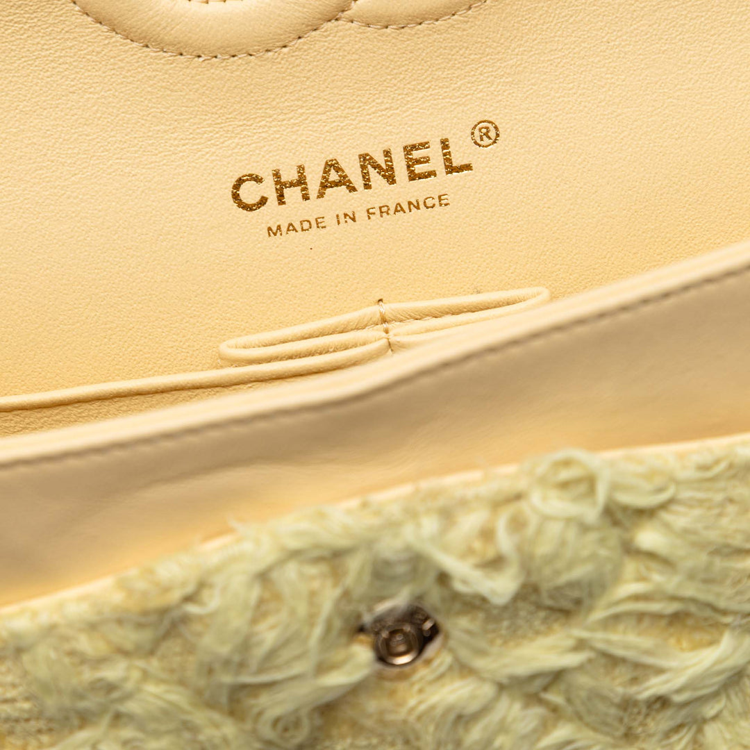 Chanel Medium Classic Fringed Tweed Double rabat
