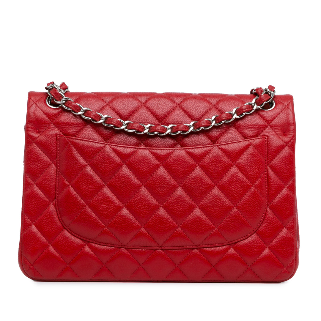 Chanel Jumbo Classic Caviar Double Flap Red - GABY PARIS