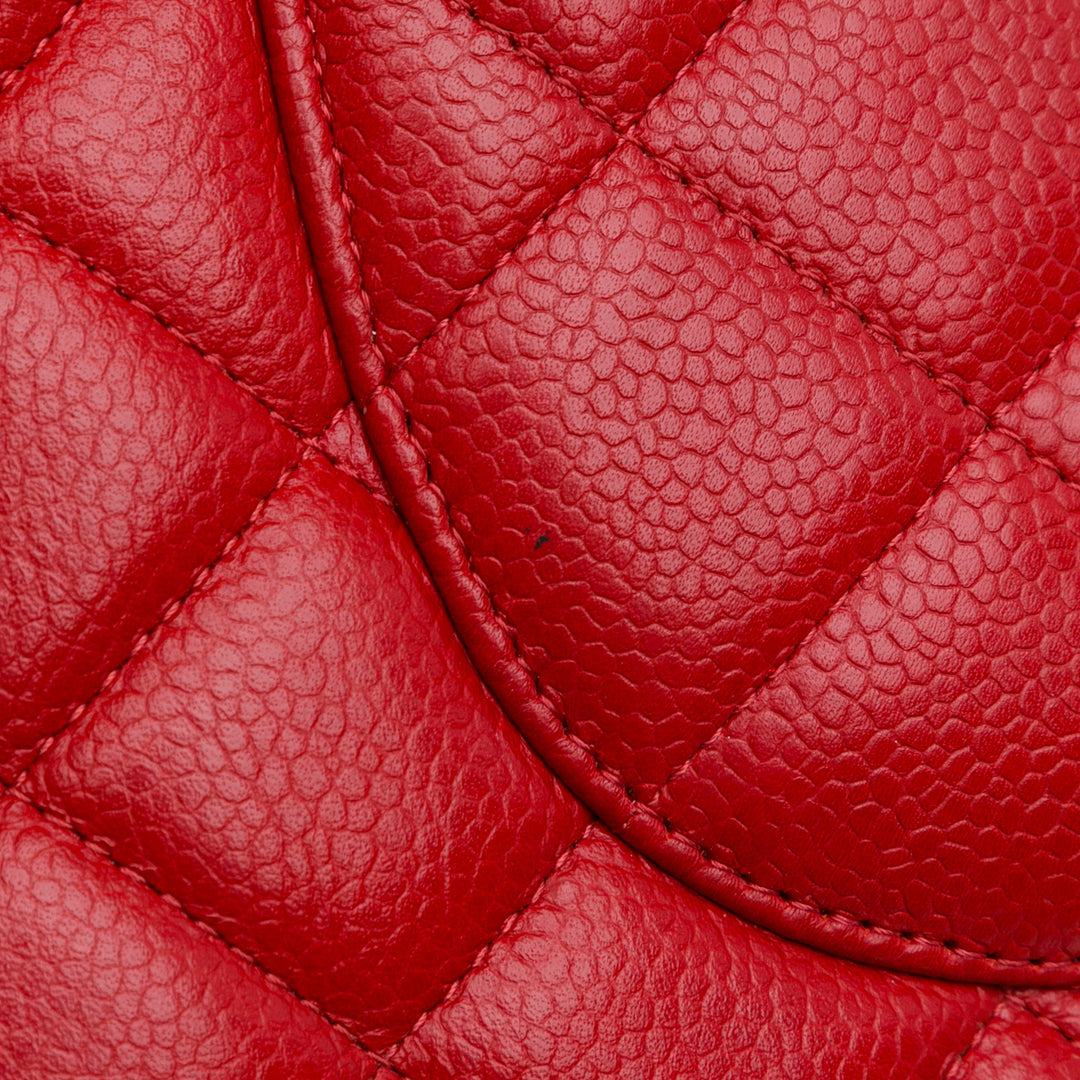 Chanel Jumbo Classic Caviar Double Flap Red - GABY PARIS