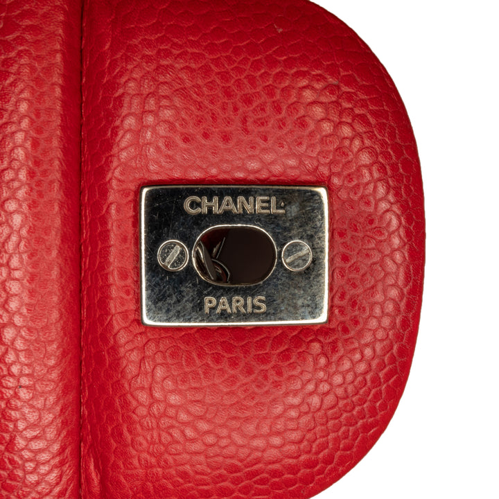 Chanel Jumbo Classic Caviar Double Flap Red - GABY PARIS