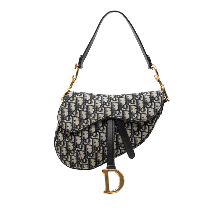 Dior Oblique Toile Saddle Sac
