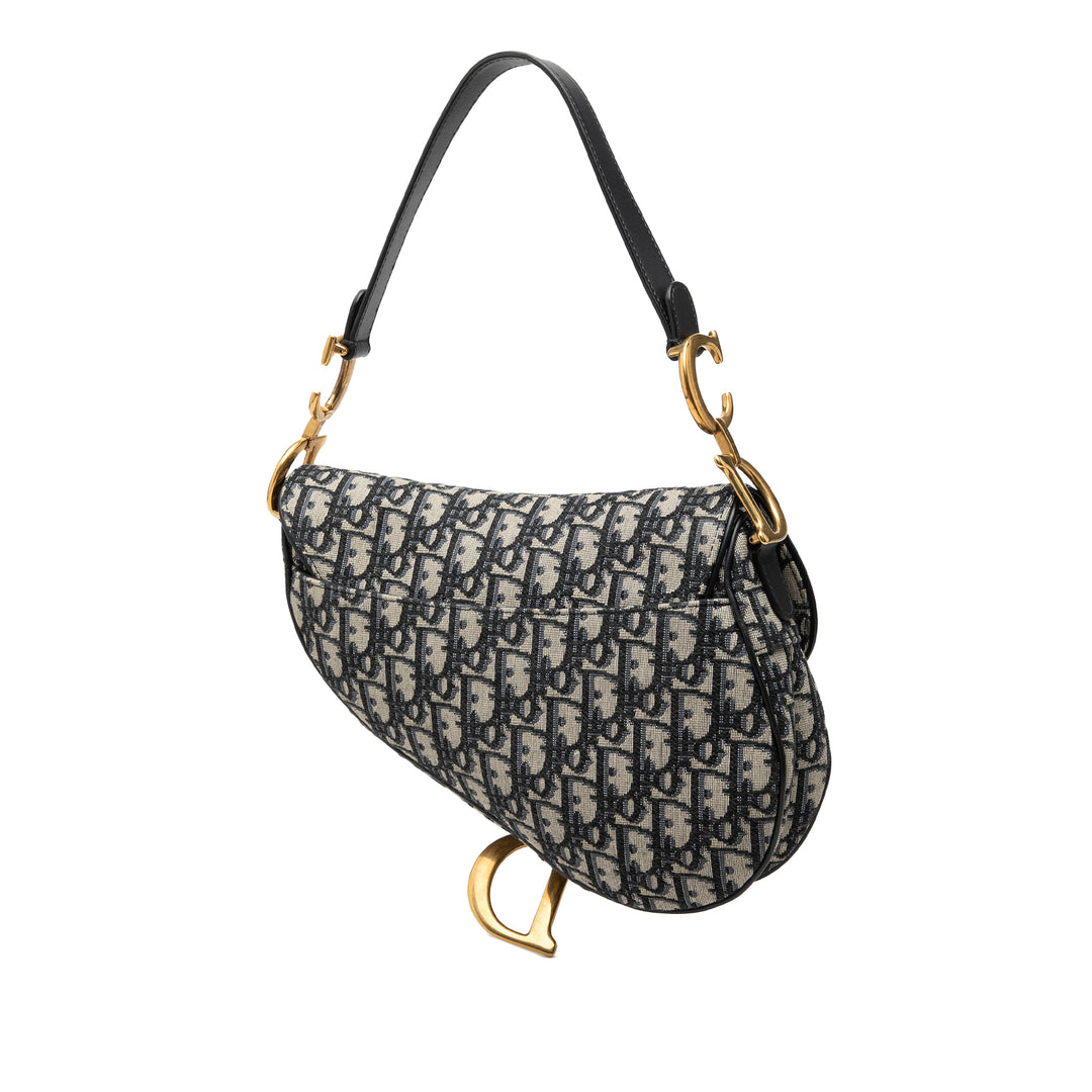 Dior Oblique Toile Saddle Sac