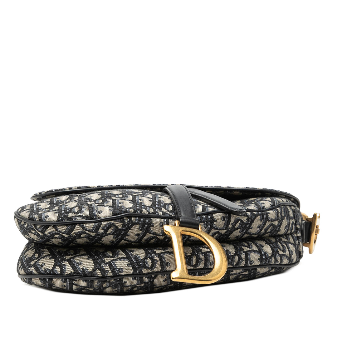 Dior Oblique Toile Saddle Sac