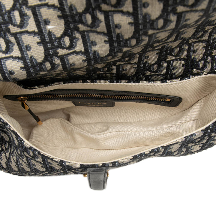 Dior Oblique Toile Saddle Sac