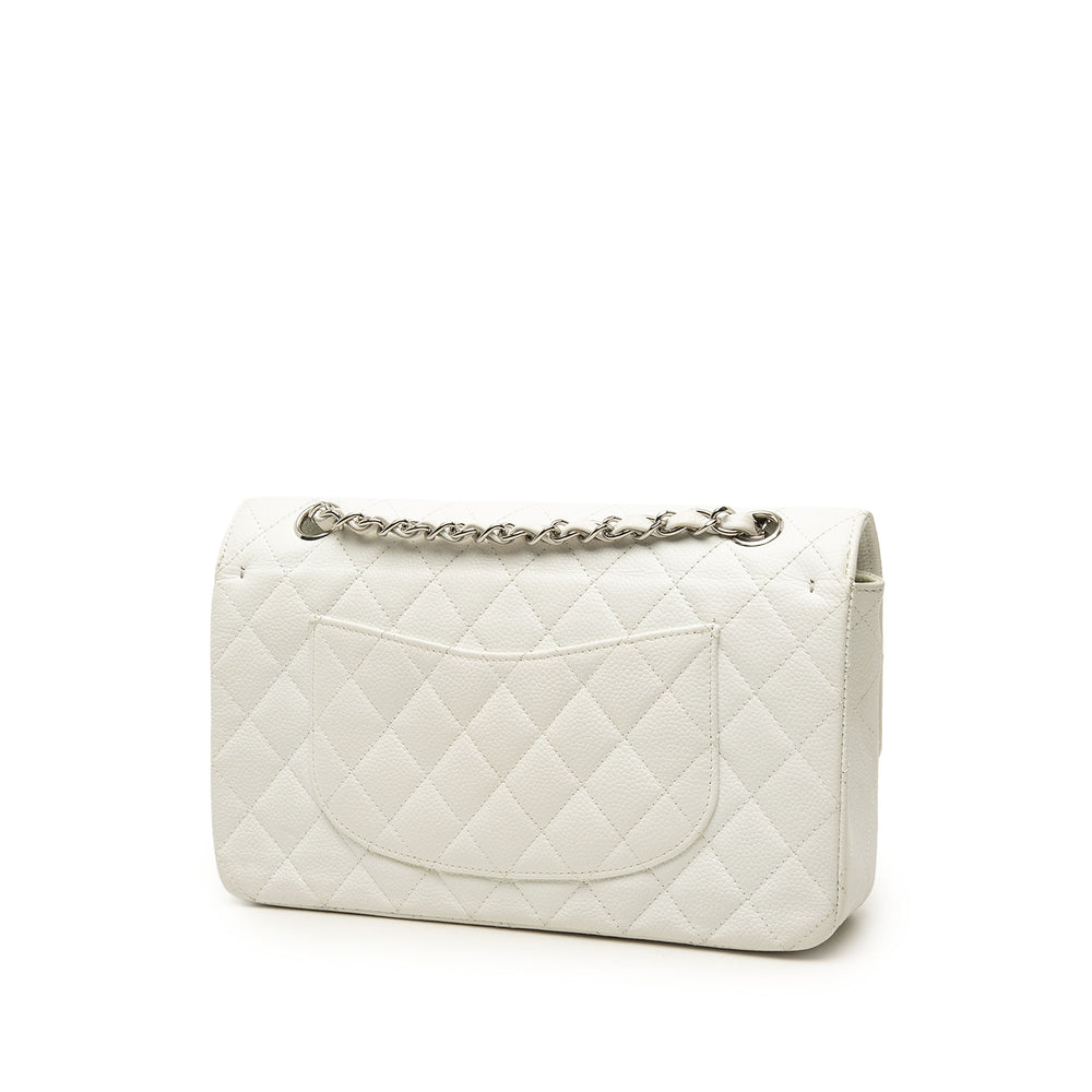 Chanel Classic Double rabat Moyen Cuir caviar Blanc – vue 2 – GABY PARIS