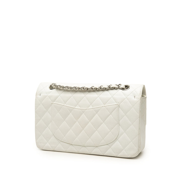 Chanel Classic Double rabat Moyen Cuir caviar Blanc – vue 2 – GABY PARIS
