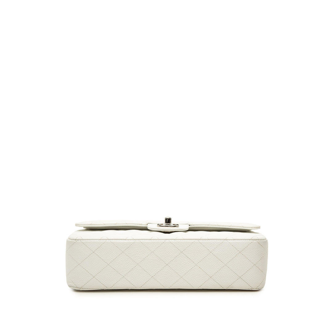 Chanel Classic Double rabat Moyen Cuir caviar Blanc – vue 3 – GABY PARIS
