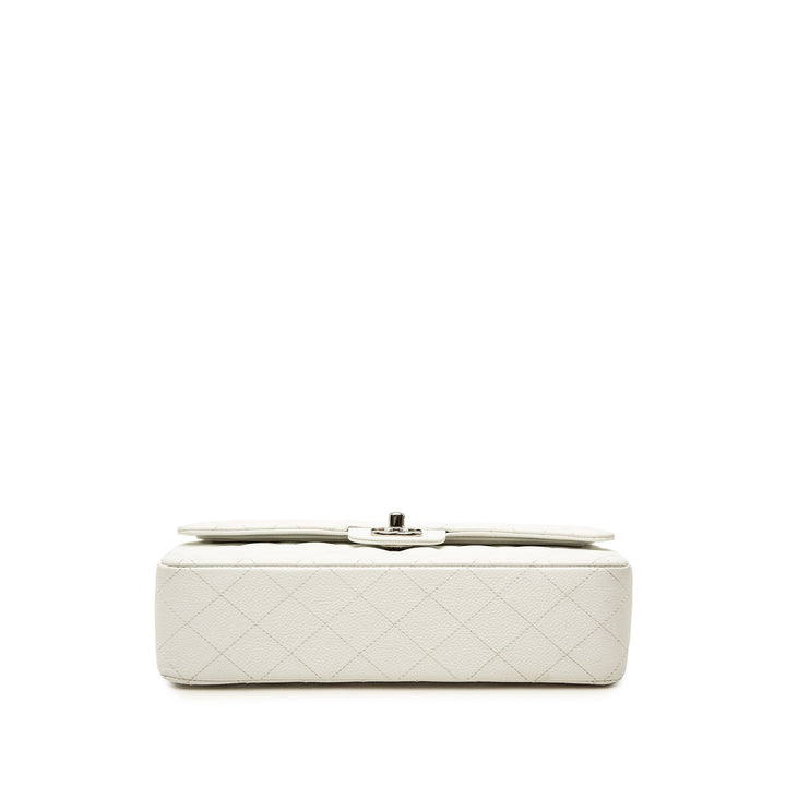 Chanel Classic Double rabat Moyen Cuir caviar Blanc – vue 3 – GABY PARIS