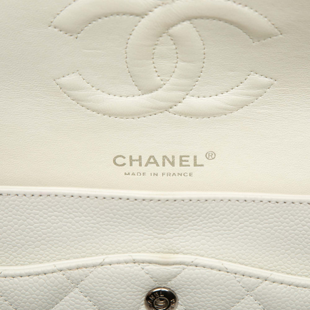 Chanel Classic Double rabat Moyen Cuir caviar Blanc – vue 5 – GABY PARIS