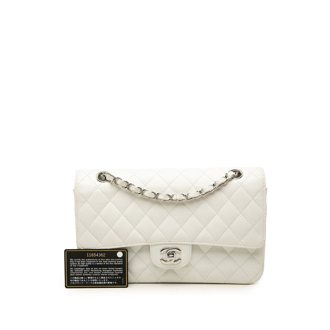 Chanel Classic Double rabat Moyen Cuir caviar Blanc – vue 7 – GABY PARIS