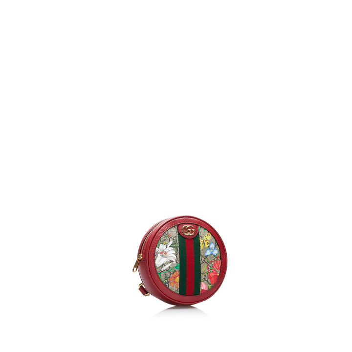 GG Supreme Flora Ophidia Round Backpack Red - Gaby Paris