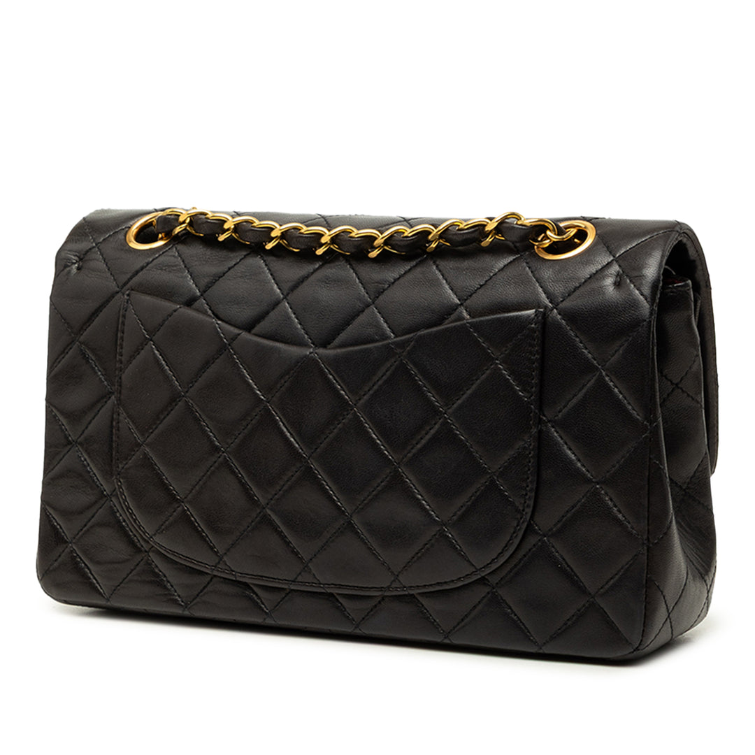 Classic Double rabat Petit Cuir d'agneau Noir