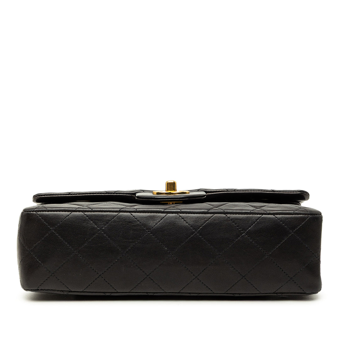 Classic Double rabat Petit Cuir d'agneau Noir
