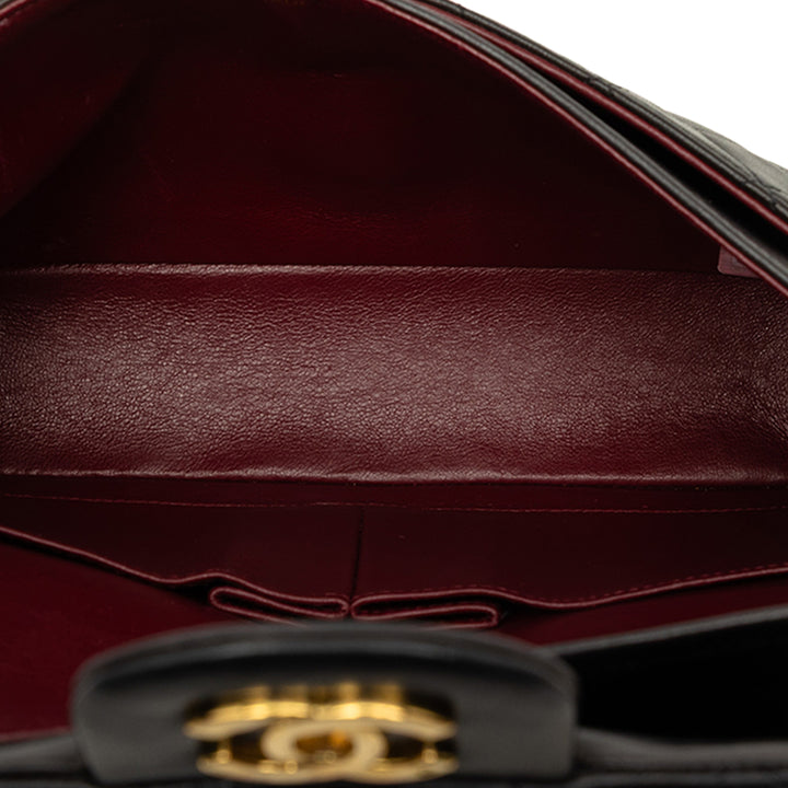 Classic Double rabat Petit Cuir d'agneau Noir