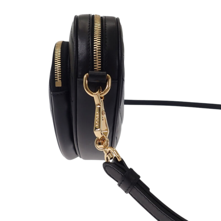 Matelasse Diagonal Interlocking G Heart Sac Mini Cuir de veau Noir