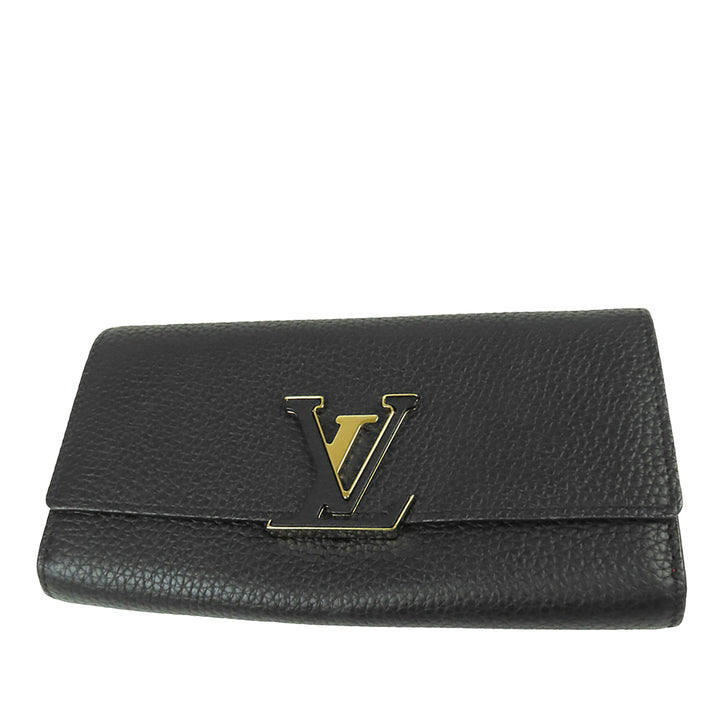 Capucines Portefeuille long taurillon Noir