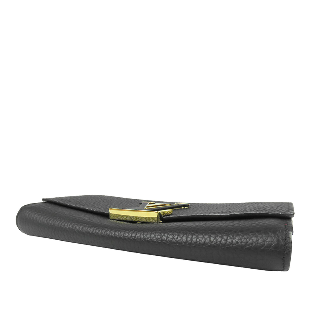 Capucines Portefeuille long taurillon Noir