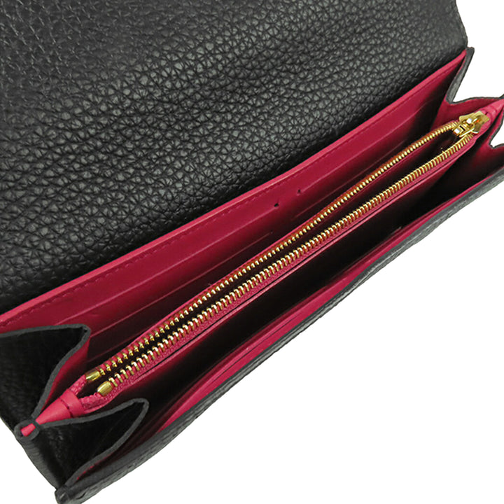 Capucines Portefeuille long taurillon Noir