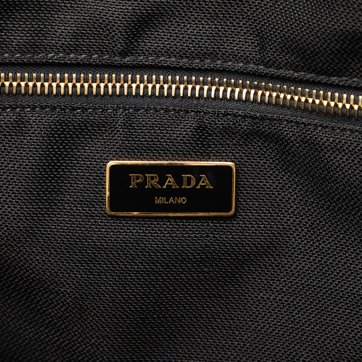 Prada Large Toile Canapa Logo Cabas