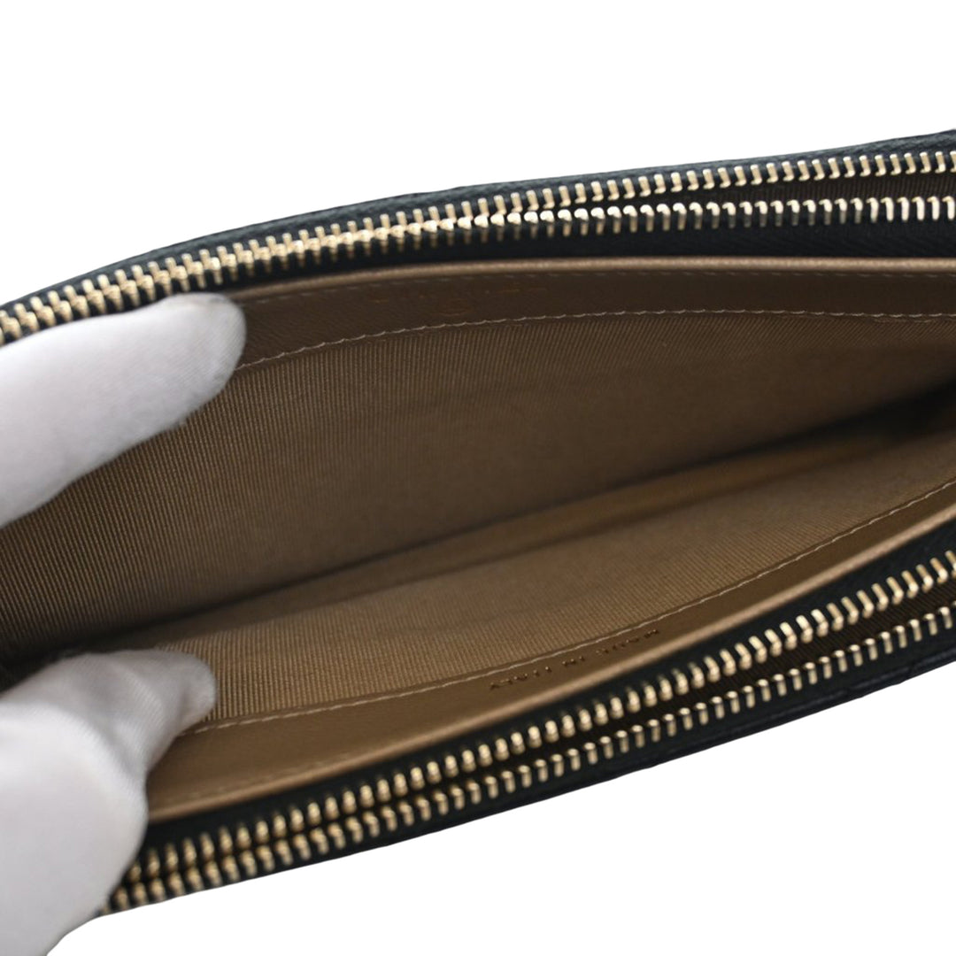 Chanel CC Matelassé Cuir de chèvre Chic Perles Double Zip Pochette avec chaîne