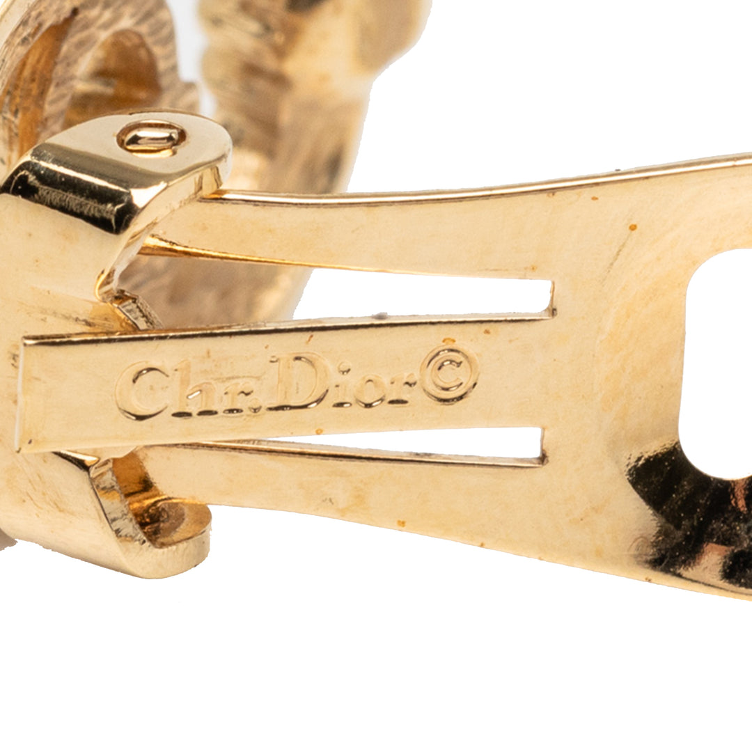 Dior plaqué Strass CD Logo Clip On Boucles d’oreilles